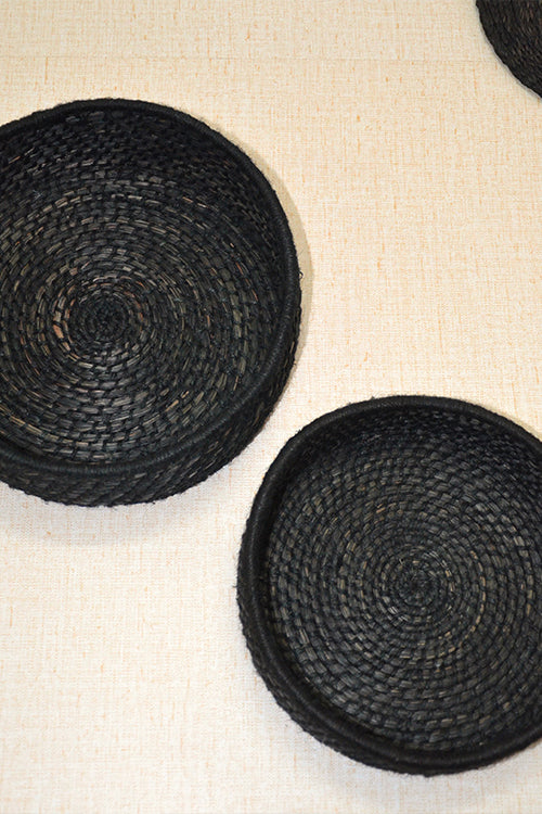 Dharini Sabai & Jute Round Baskets Charcoal (Set Of 2) - Image 2