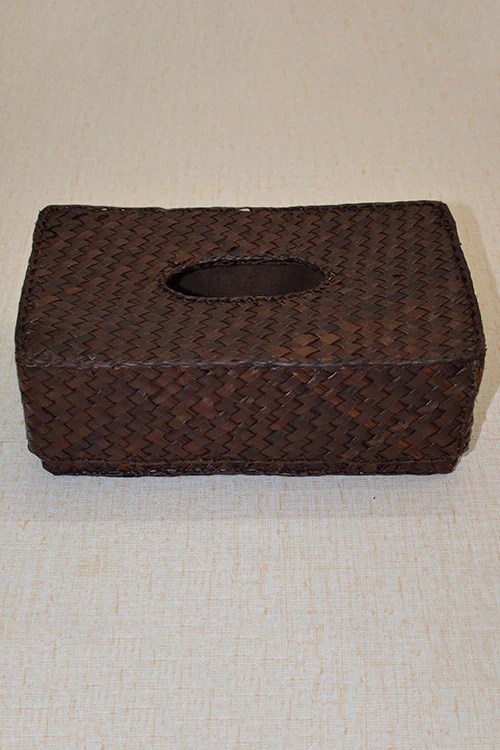 Dharini Screw Pine Rectangular Tissue Box Brown - Image 3
