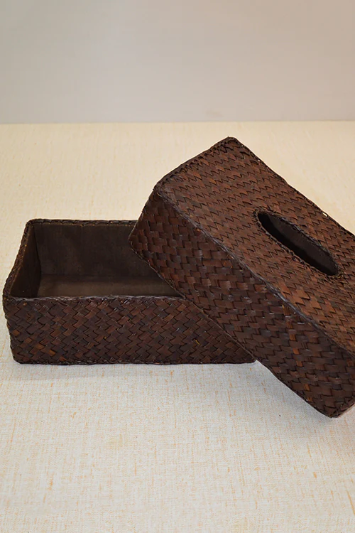 Dharini Screw Pine Rectangular Tissue Box Brown - Image 4