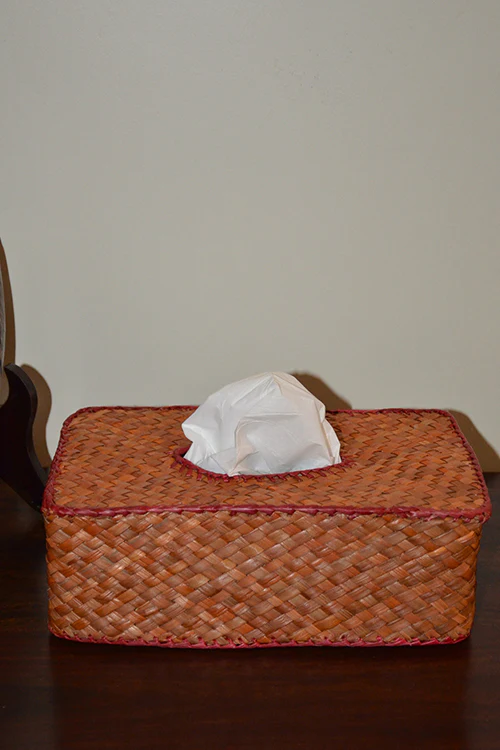 Dharini Screw Pine Rectangular Tissue Box Mustard - Image 3