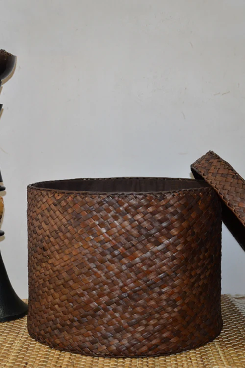 Dharini Screw Pine Round Storage Box - Image 5