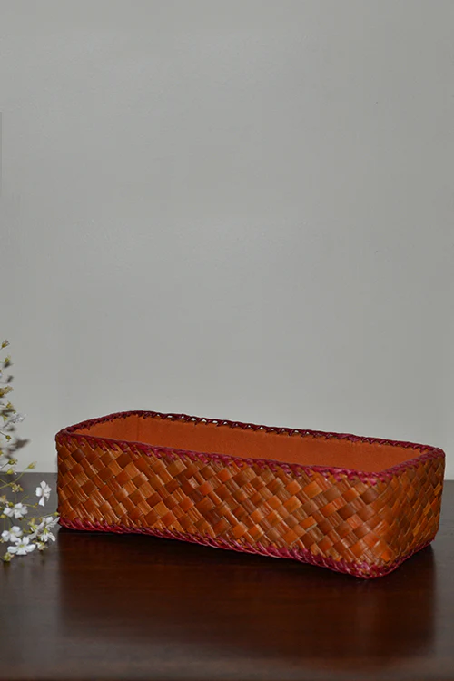 Dharini Screw Pine Utility Basket Small Mustard - Image 2