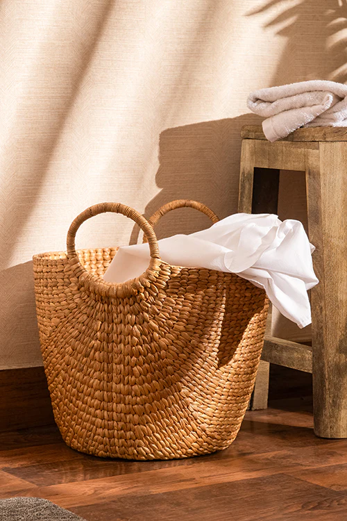 Dharini Water Hyacinth Laundry Basket Small - Image 6
