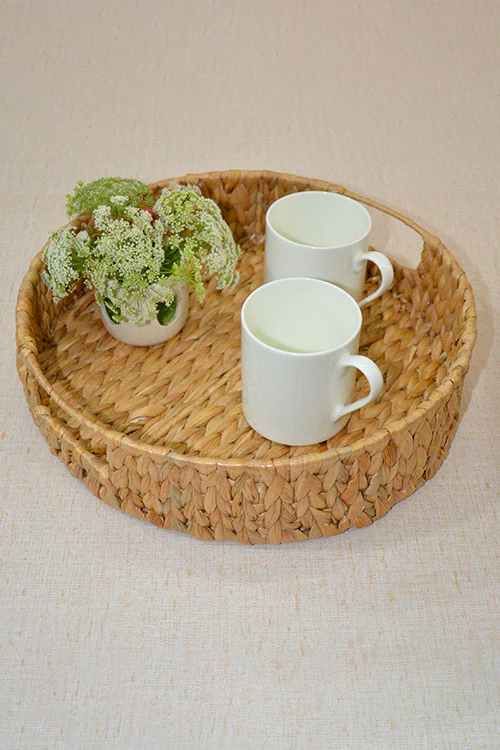 Dharini Water Hyacinth Round Tray - Image 2