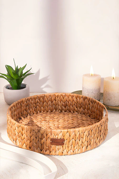 Dharini Water Hyacinth Round Tray - Image 3