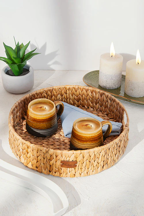 Dharini Water Hyacinth Round Tray - Image 4