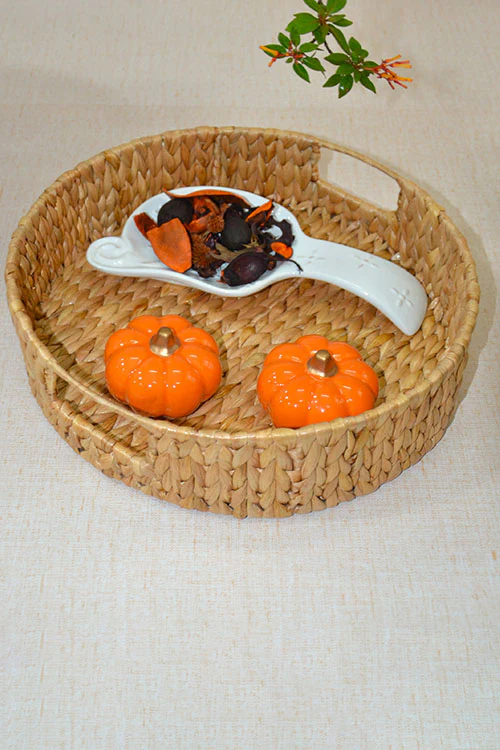 Dharini Water Hyacinth Round Tray - Image 5