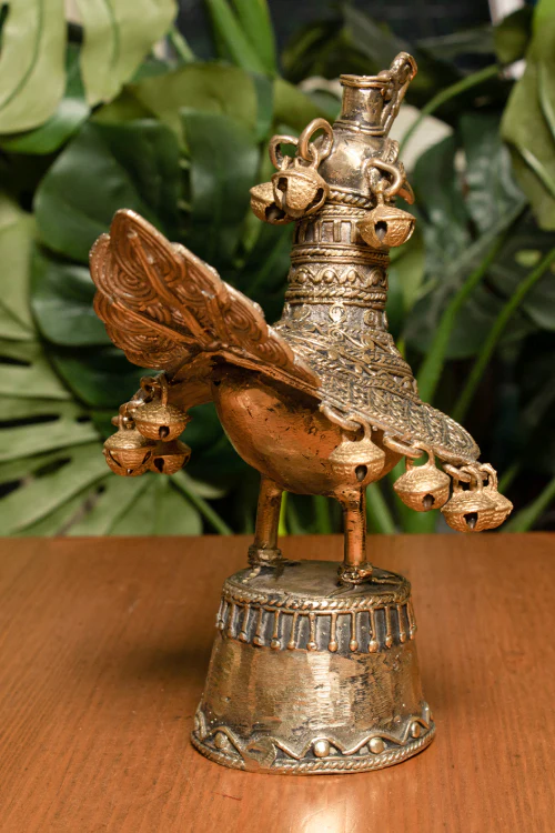 TICH Dhokra Craft Curio - Peacock - Image 3