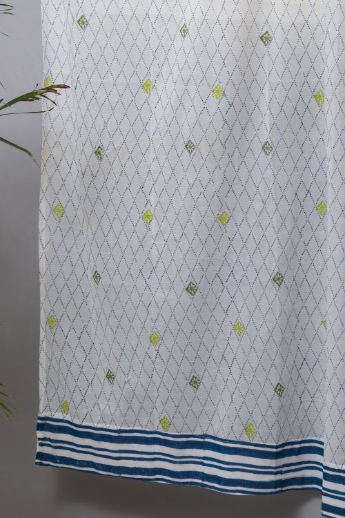 Sooti Syahi Diamond Dot Hand Block Printed Door Curtain - Image 5