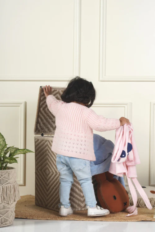 Sirohi Diamond Natural Jute Laundry Basket - Image 4