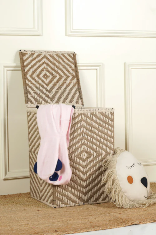 Sirohi Diamond Natural Jute Laundry Basket - Image 6