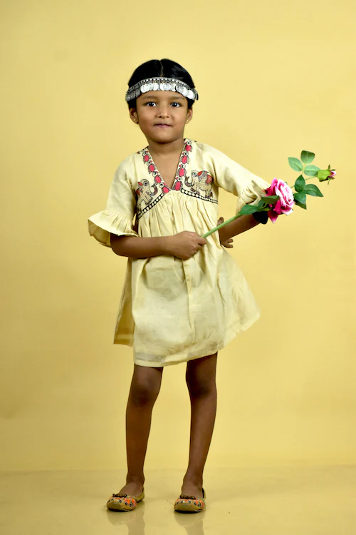 Diorama Designs "Innocence" Handpainted Kids Frock - Image 3