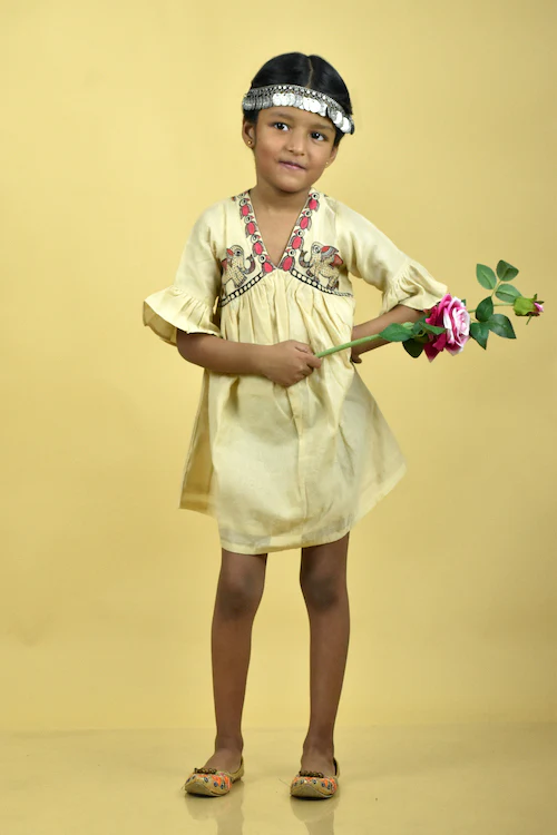 Diorama Designs "Innocence" Handpainted Kids Frock - Image 4