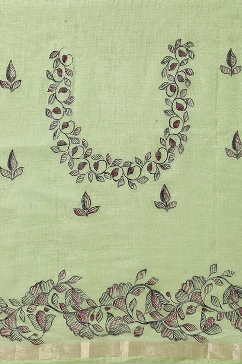 Diorama Designs "Kamalika" Handpainted Pure Kota Silk Saree - Image 8