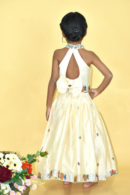 Diorama Designs "Underwater Wonderland" Handpainted Kids Crop Top & Lehenga Set - Image 6