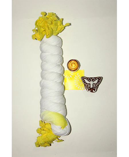 Potli DIY Dupatta Block Print Kit - Butterfly (Yellow) - Image 3