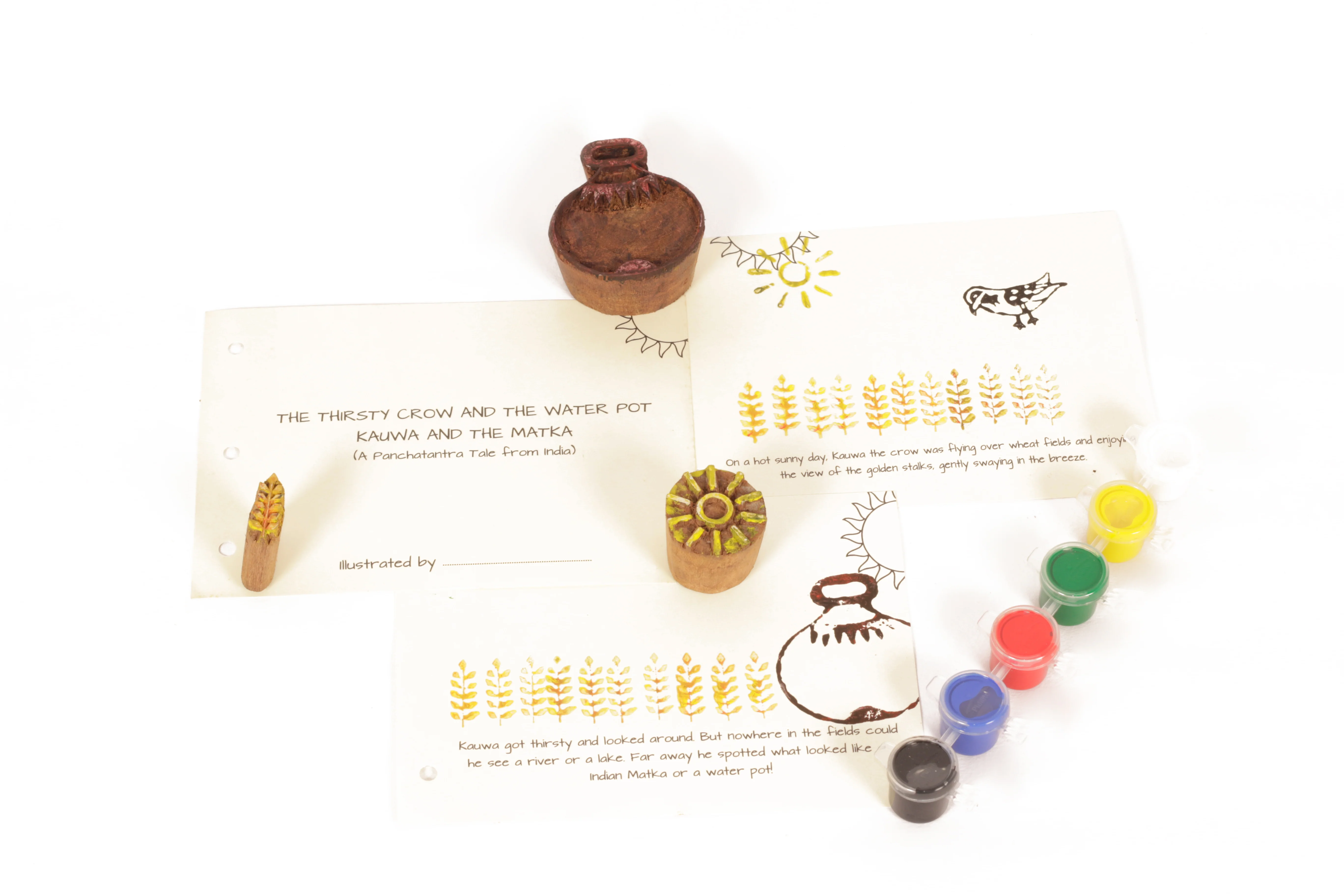 DIY Panchatantra Block Print Kit - Kauwa aur Pani - Image 3