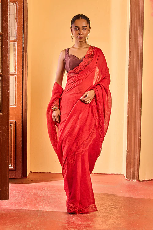 Dressfolk Amber Linen Saree