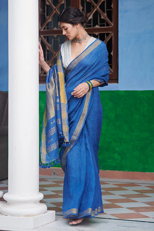 Dressfolk Binodini Linen Saree