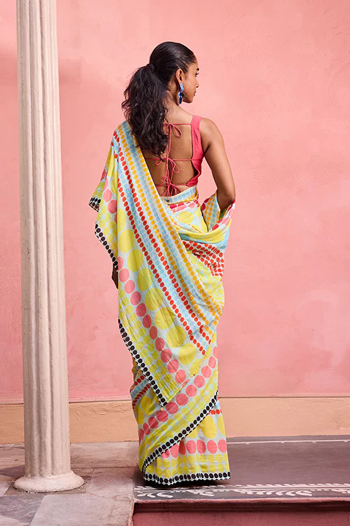 Dressfolk  Confetti Carnival Bengal Cotton Saree - Image 4