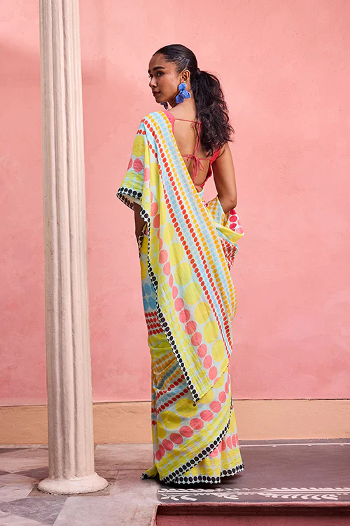 Dressfolk  Confetti Carnival Bengal Cotton Saree - Image 5