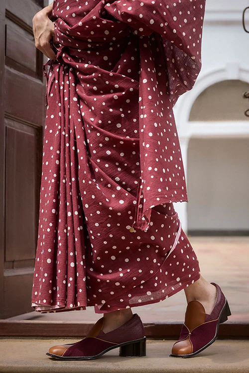 Dressfolk Dot drama Bengal Cotton Saree - Image 3