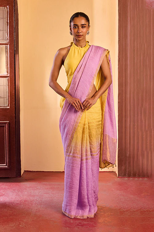 Dressfolk Eclipse Linen Saree