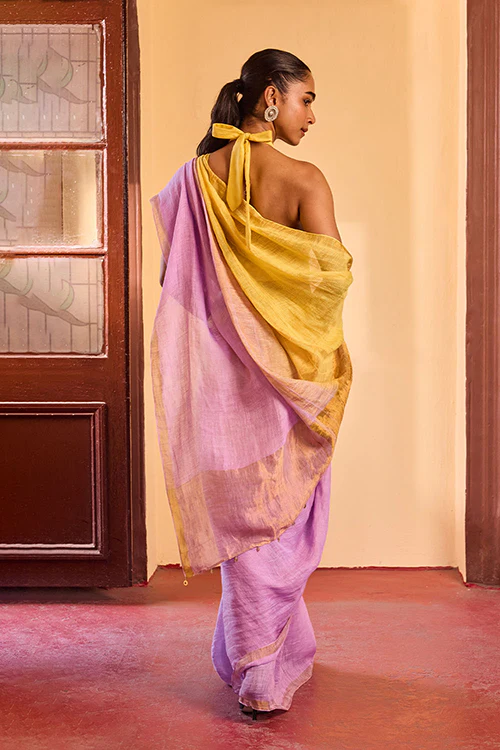 Dressfolk Eclipse Linen Saree - Image 5