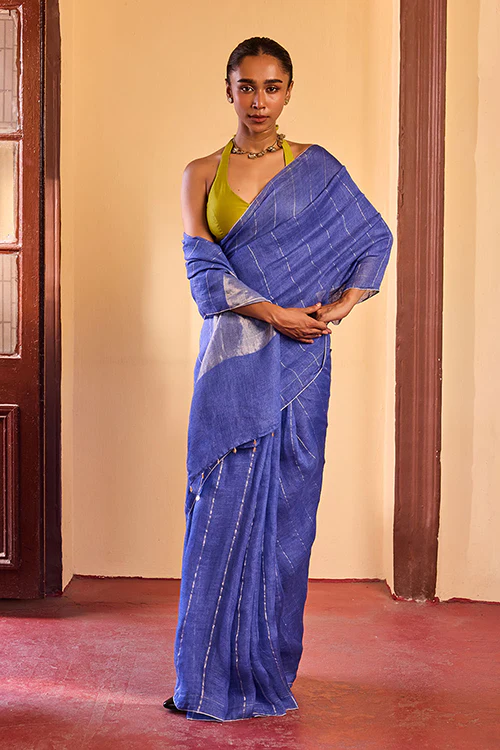 Dressfolk Evening Dance Linen Saree