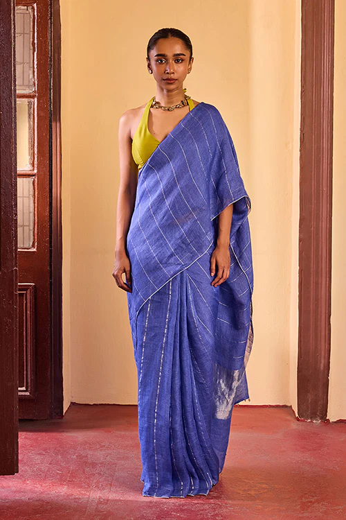 Dressfolk Evening Dance Linen Saree - Image 4