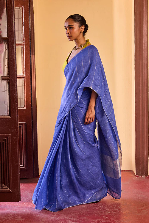 Dressfolk Evening Dance Linen Saree - Image 6