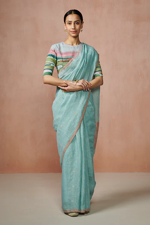 Dressfolk Fizaah Linen Saree
