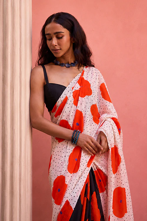 Dressfolk Flower Fever Bengal Cotton Saree - Image 2