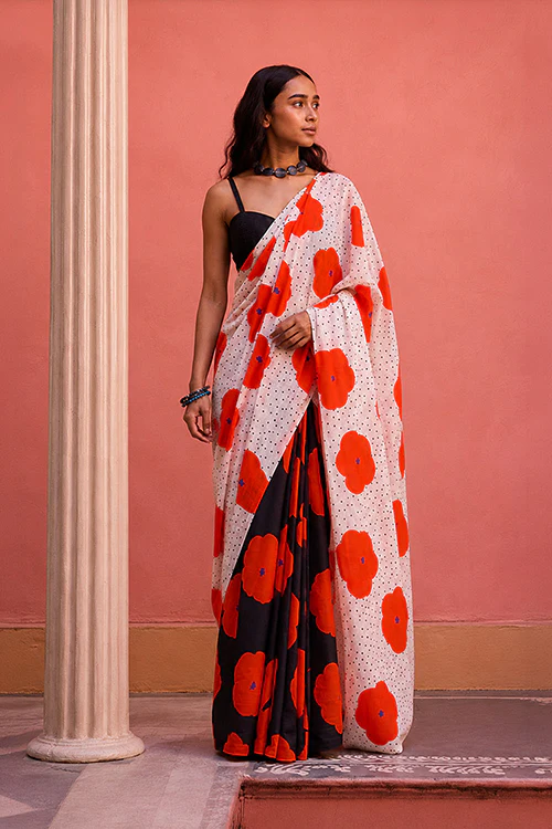 Dressfolk Flower Fever Bengal Cotton Saree - Image 3