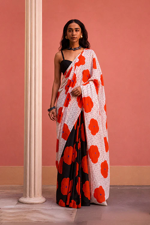 Dressfolk Flower Fever Bengal Cotton Saree - Image 4