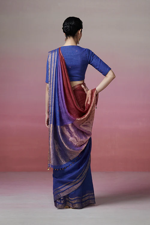 Dressfolk Forever Yours Linen Saree - Image 3