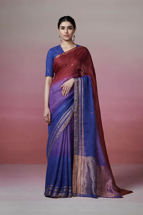 Dressfolk Forever Yours Linen Saree - Image 4