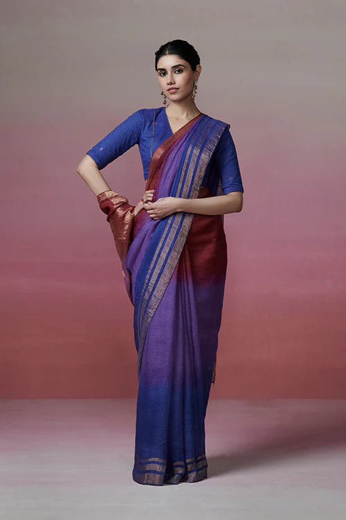 Dressfolk Forever Yours Linen Saree - Image 5