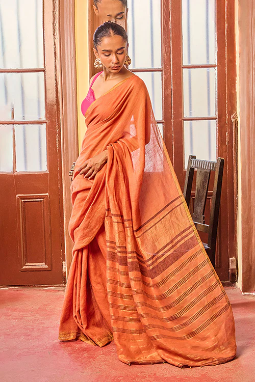 Dressfolk Golden Hour Linen Saree