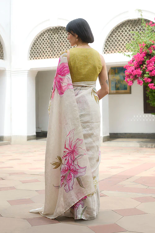 Dressfolk Lily Lane Linen Saree - Image 5