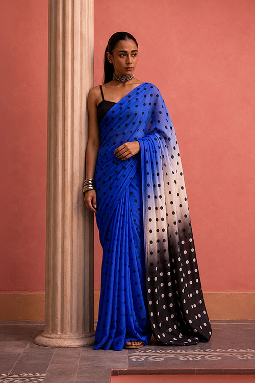 Dressfolk Midnight Blues Bengal Cotton Saree
