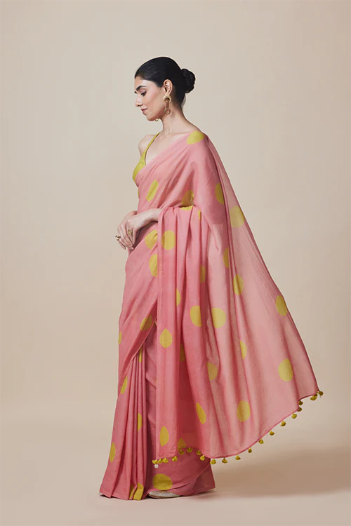 Dressfolk Morning Drizzle Bengal Cotton Saree - Image 3
