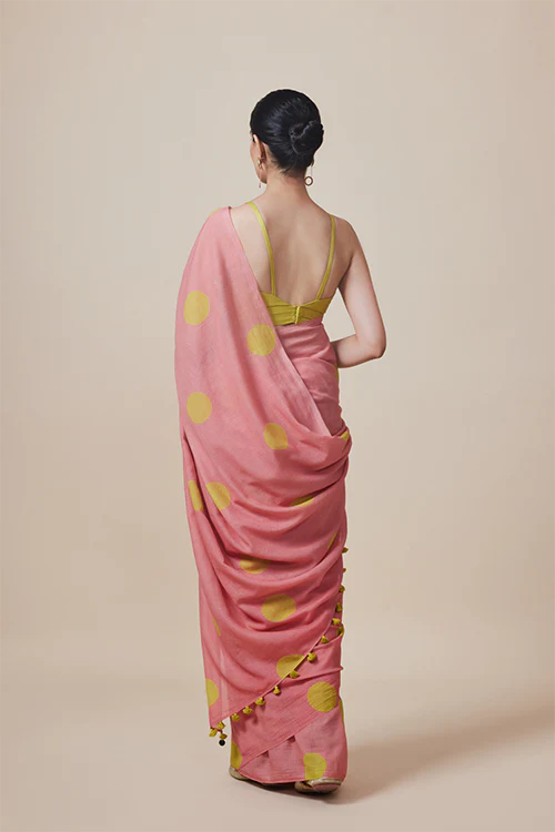 Dressfolk Morning Drizzle Bengal Cotton Saree - Image 4