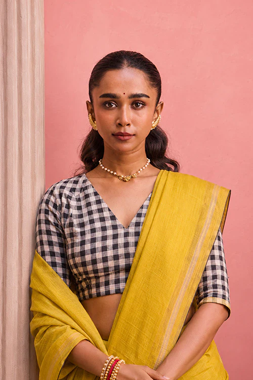 Dressfolk Morning Glory Linen Saree - Image 2