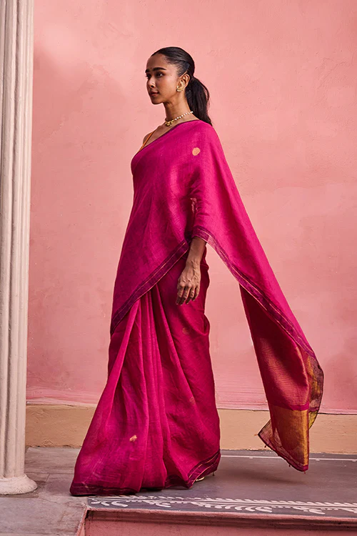 Dressfolk Noon Daze Linen Saree - Image 3