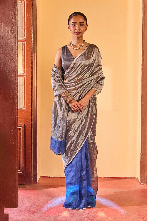 Dressfolk North Star Linen Saree - Image 2