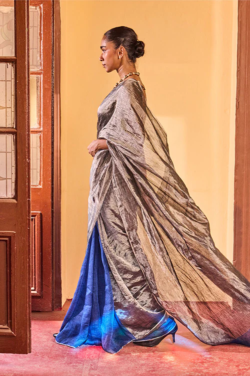 Dressfolk North Star Linen Saree - Image 3