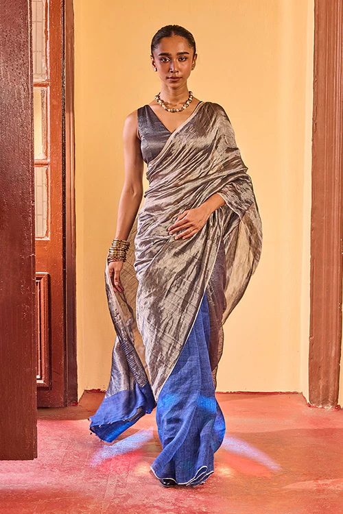 Dressfolk North Star Linen Saree - Image 4