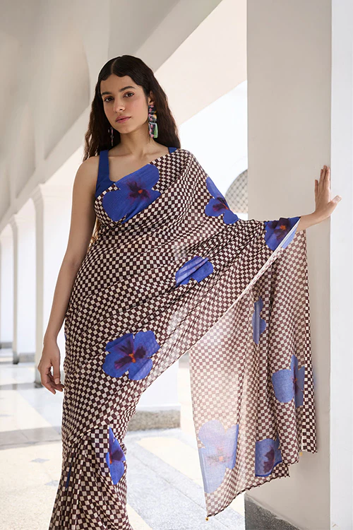 Dressfolk Petal Pixel Bengal Cotton Saree - Image 2
