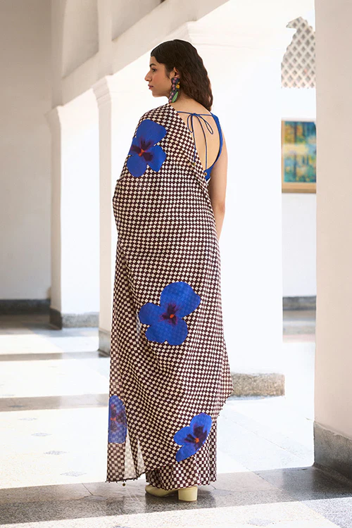 Dressfolk Petal Pixel Bengal Cotton Saree - Image 4